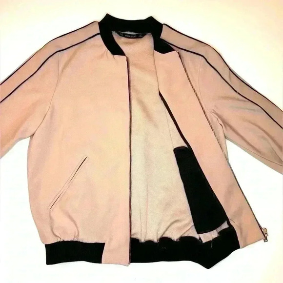 Zara Basic Womens Pink  Bomber Jacket Size XS - Picture 3 of 7